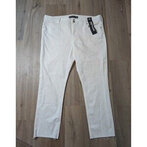 NWT Express Jeans Cropped Legging Plus Size 18 White Mid Rise Stretch $80 Preppy